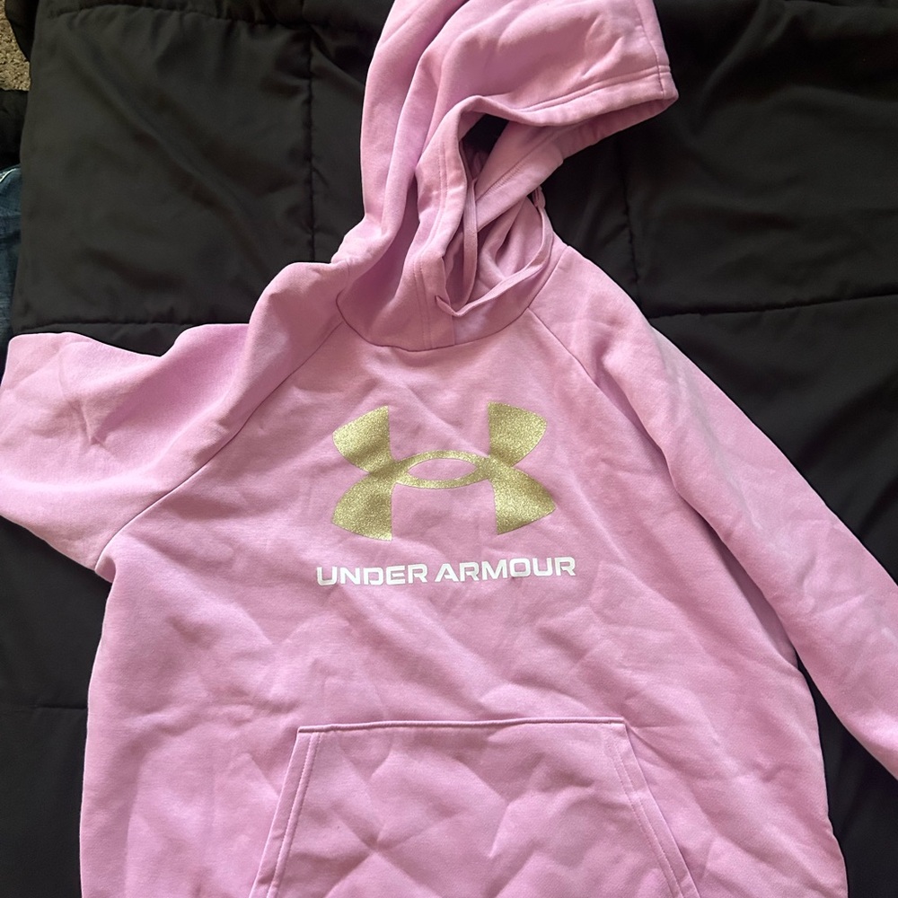 Under Armour Light Pink Hoodie with Gold Accent